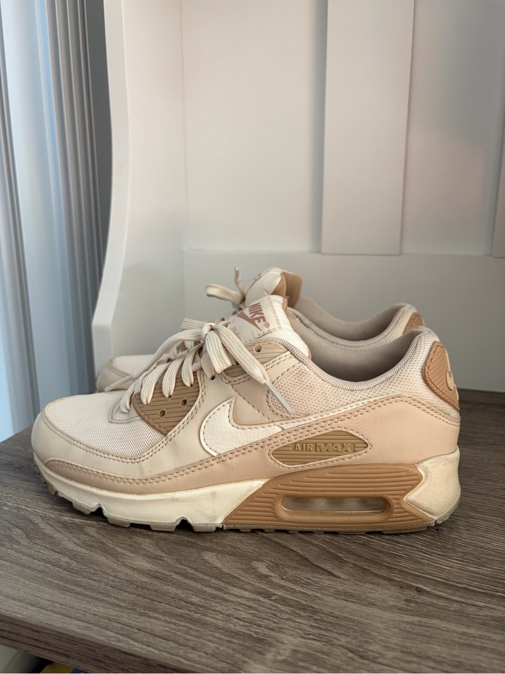 Nike Air Max Beige and Cream Low-Top Sneakers
